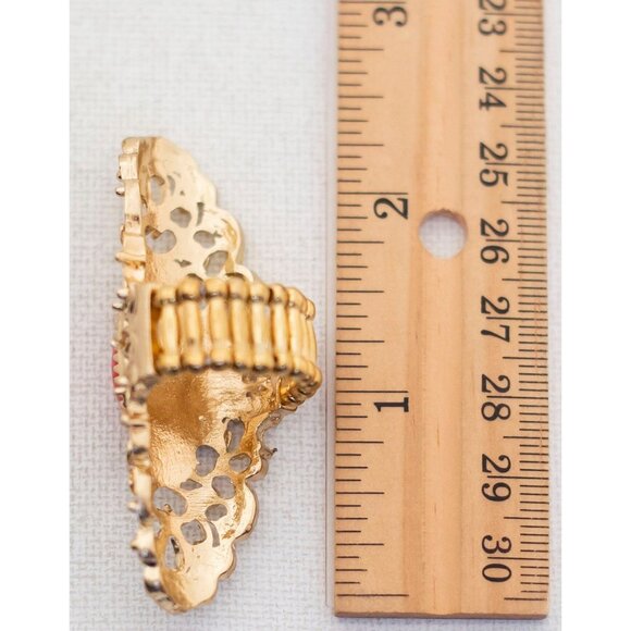 Vintage Victorian Statement Red Adjustable Ring Size 7 - T1 - Picture 3 of 3